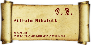 Vilhelm Nikolett névjegykártya